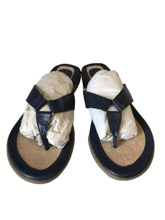 Navy Sandals Flats By Born, Size: 9