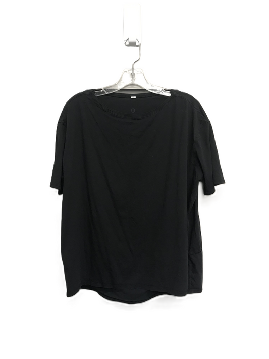 Black Athletic Top Short Sleeve By Lululemon, Size: L
