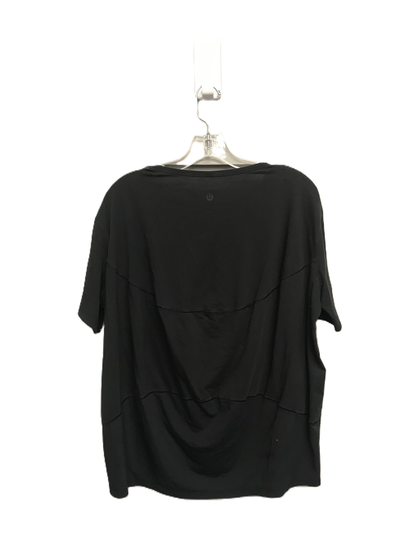 Black Athletic Top Short Sleeve By Lululemon, Size: L