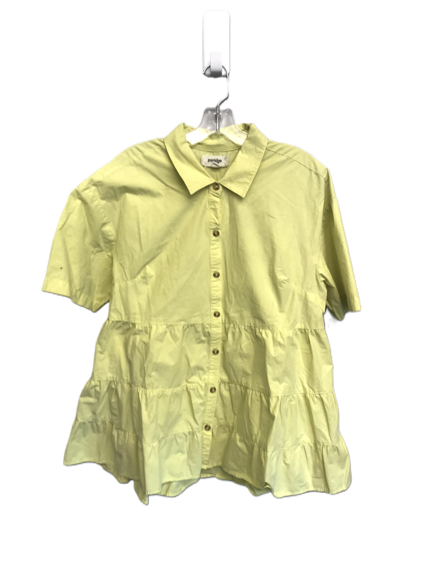 Yellow Top Short Sleeve By Porridge, Size: L