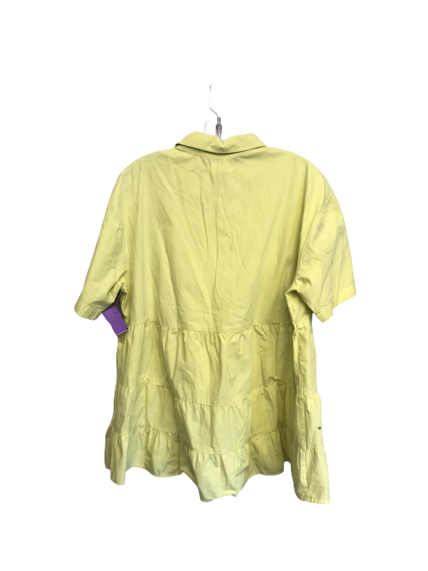 Yellow Top Short Sleeve By Porridge, Size: L