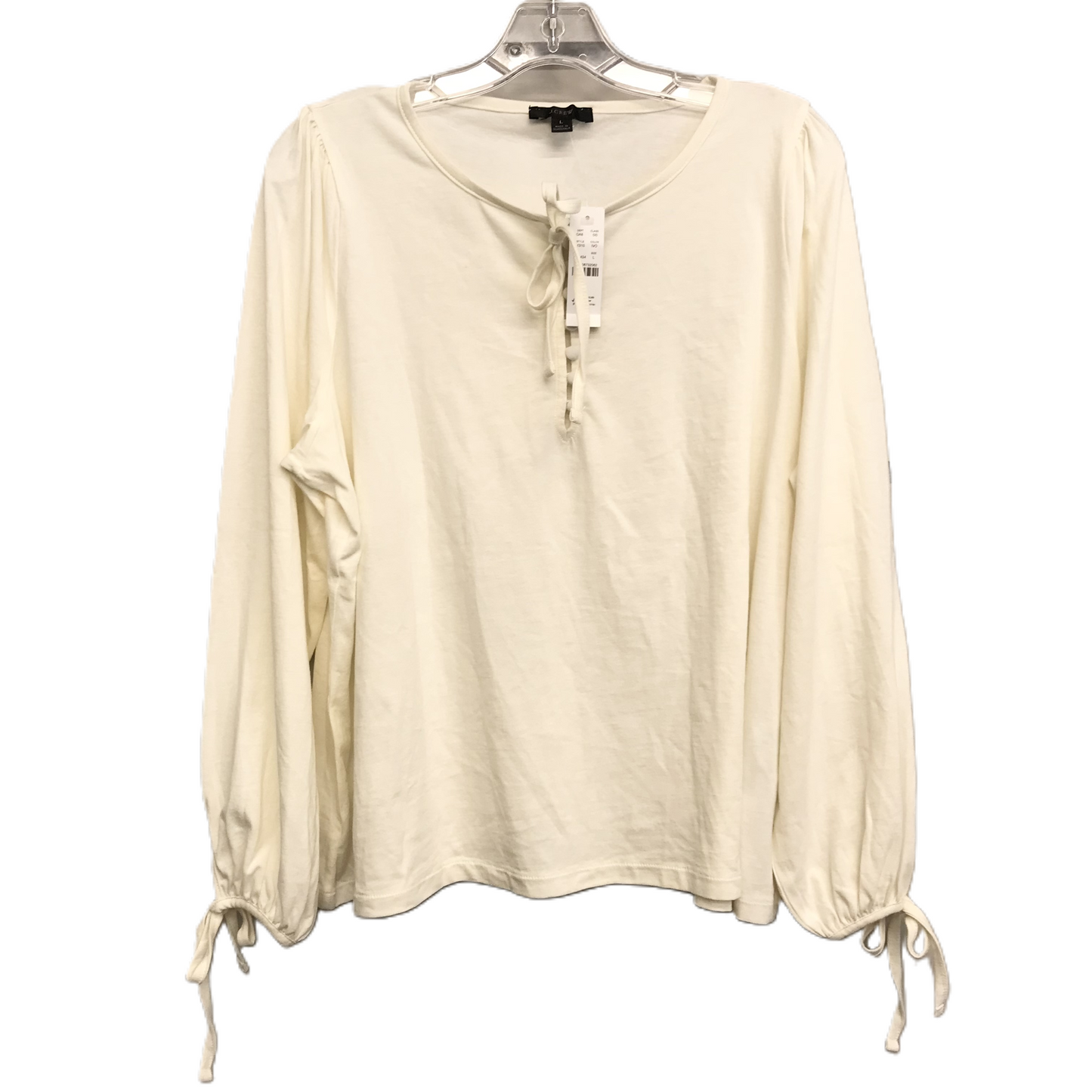 Top Long Sleeve By J. Crew In Cream, Size: L