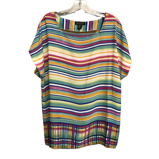 Striped Pattern Top Short Sleeve By Rachel Zoe, Size: Xl