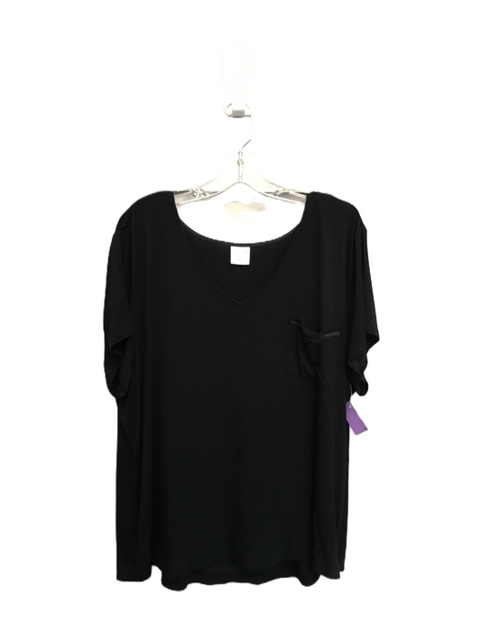 Black Top Short Sleeve Basic By Soma, Size: 1x