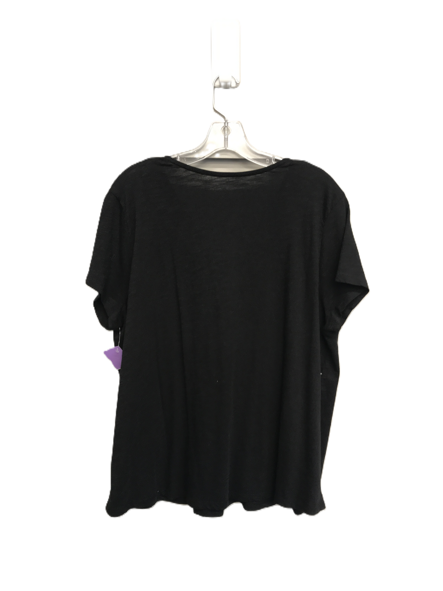 Black Top Short Sleeve Basic By Soft Surroundings, Size: 1x