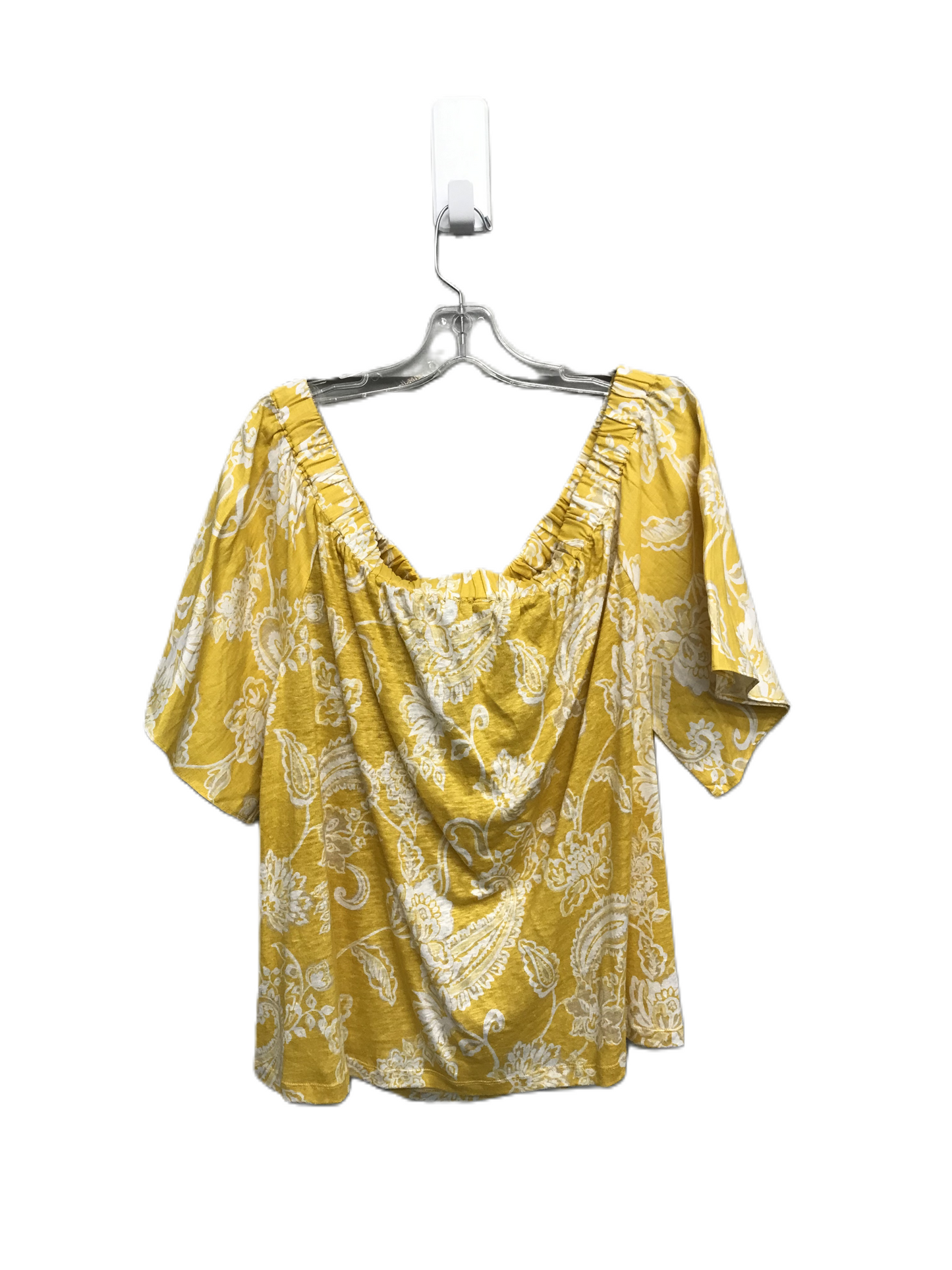 Yellow Top Short Sleeve By Chicos, Size: Xl
