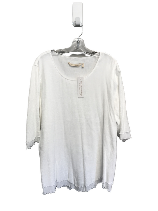 White Top Long Sleeve By Soft Surroundings, Size: 1x