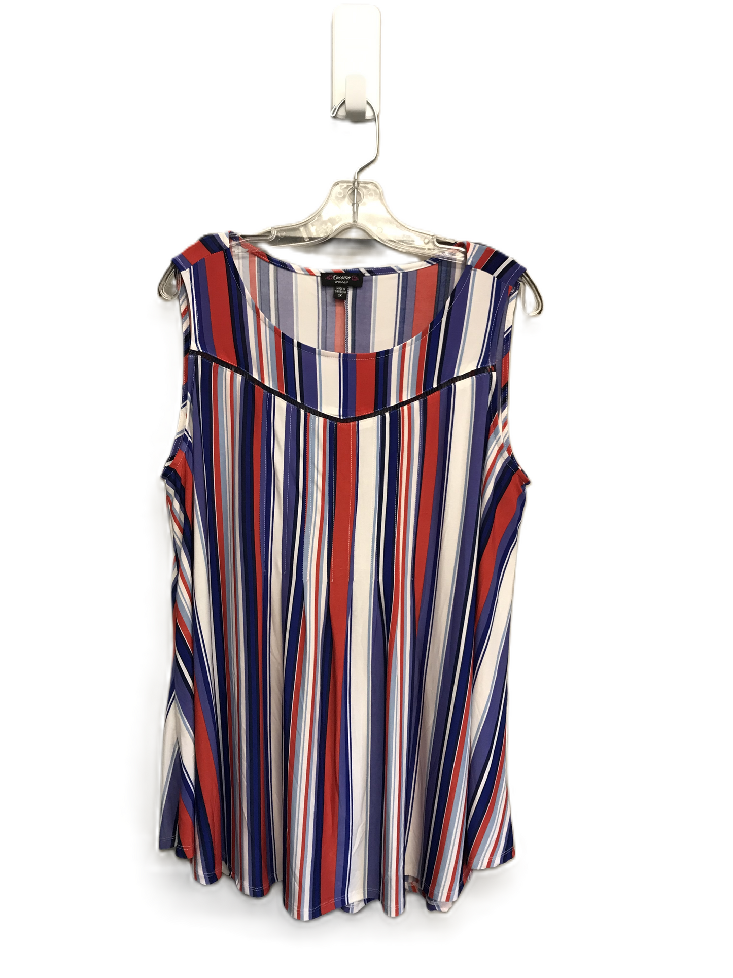 Striped Pattern Top Sleeveless By Cocomo, Size: 1x