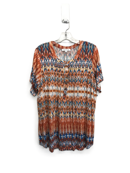 Multi-colored Top Short Sleeve By Rose And Olive, Size: 1x