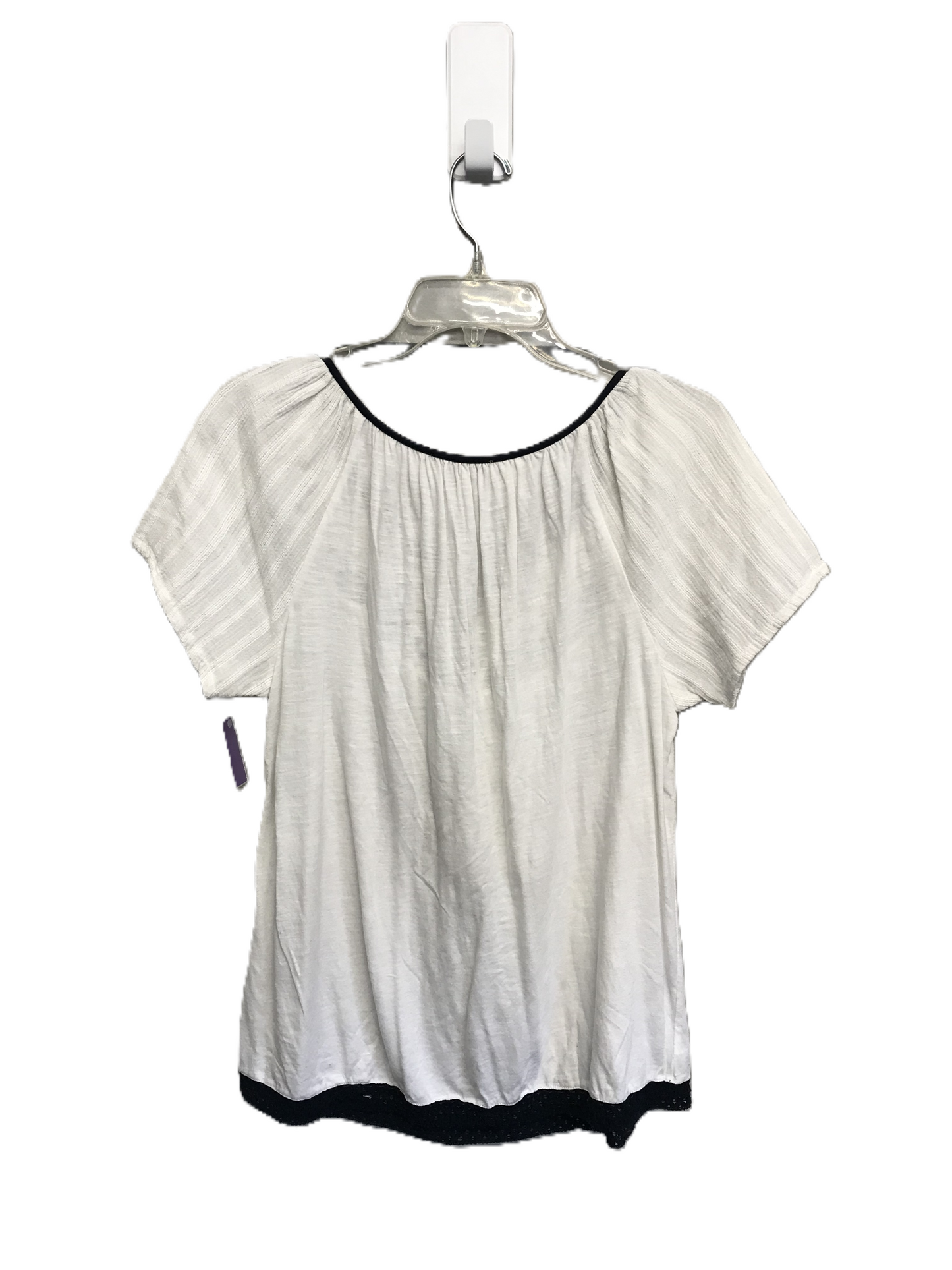 White Top Short Sleeve By Lucky Brand, Size: L