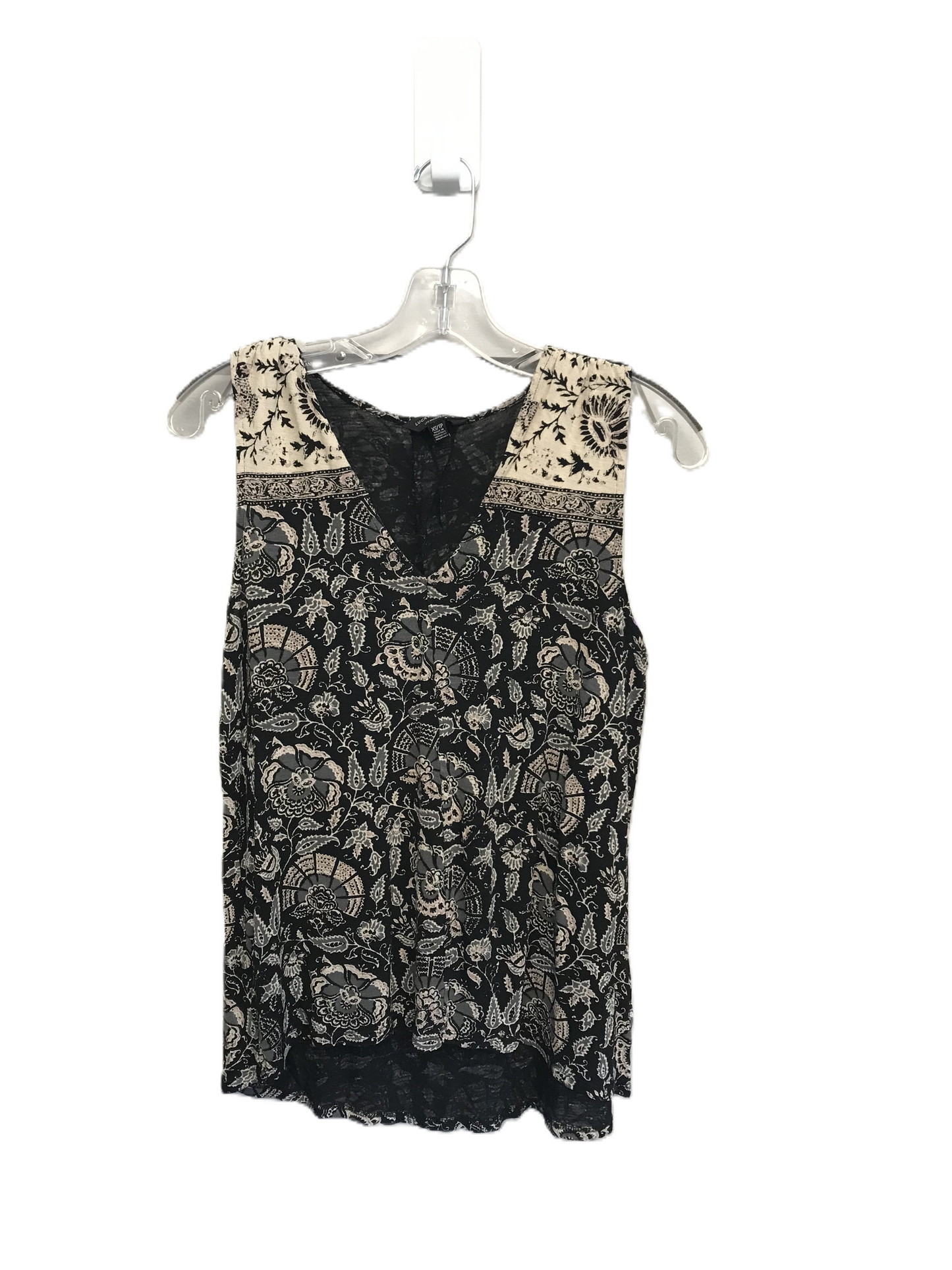 Black Top Sleeveless By Lucky Brand, Size: Xs