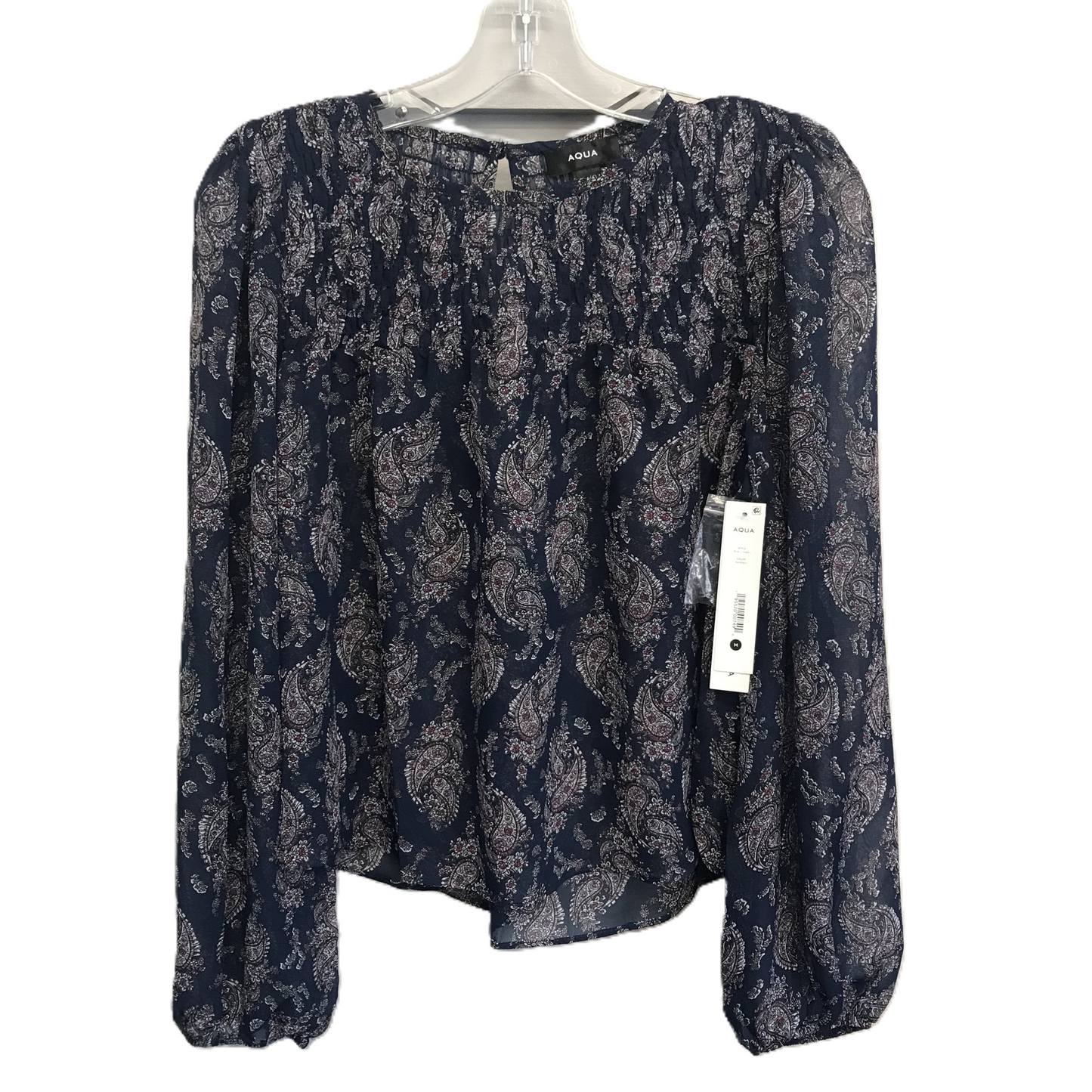 Paisley Print Top Long Sleeve By Aqua, Size: M