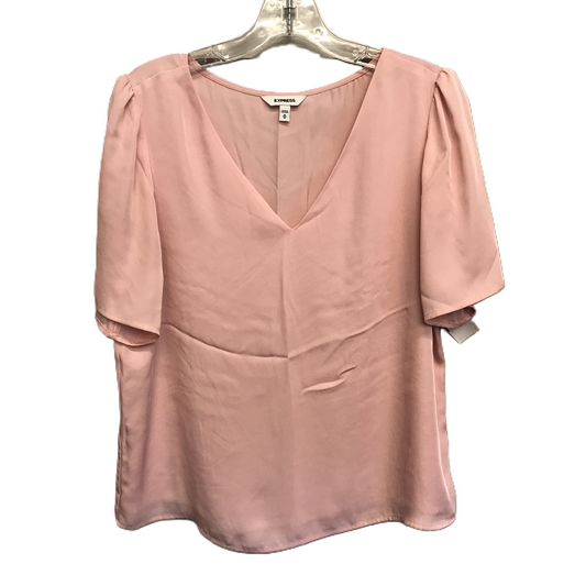 Pink Top Short Sleeve By Express, Size: M