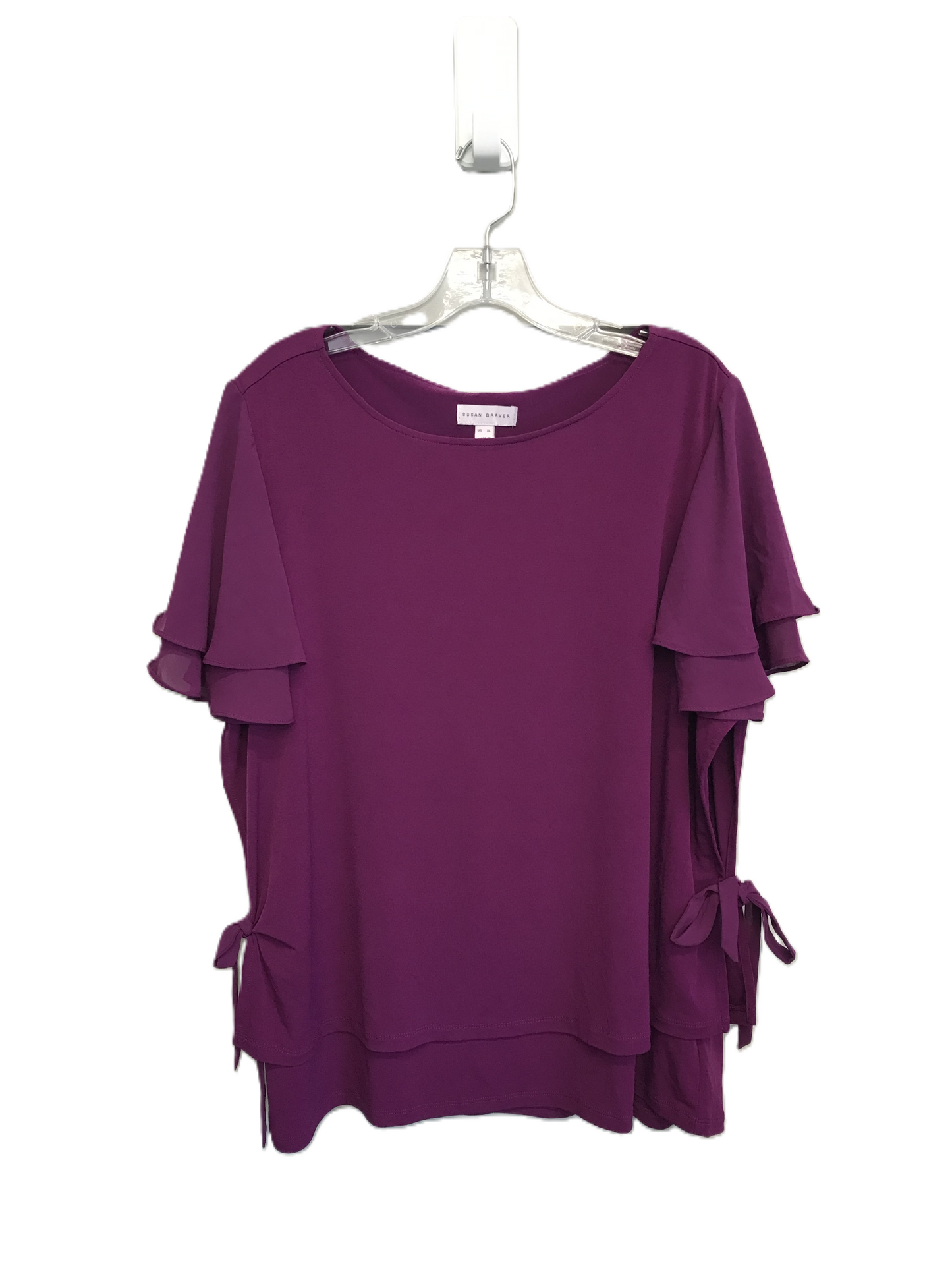 Purple Top Short Sleeve By Susan Graver, Size: Xl