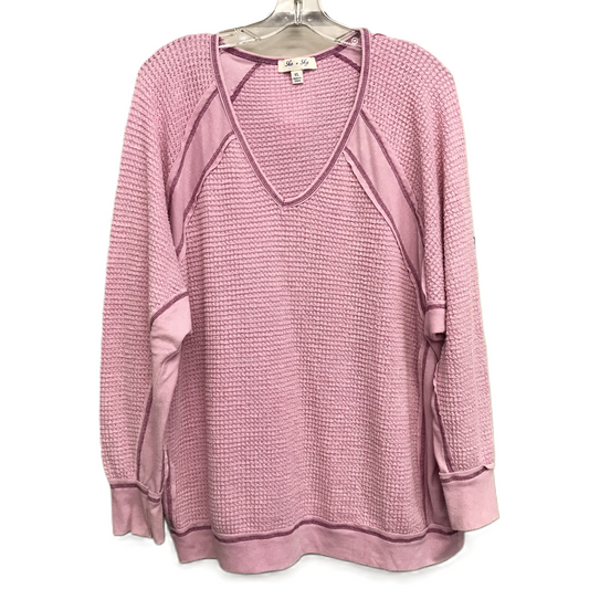 Top Long Sleeve By She + Sky In Purple, Size: Xl