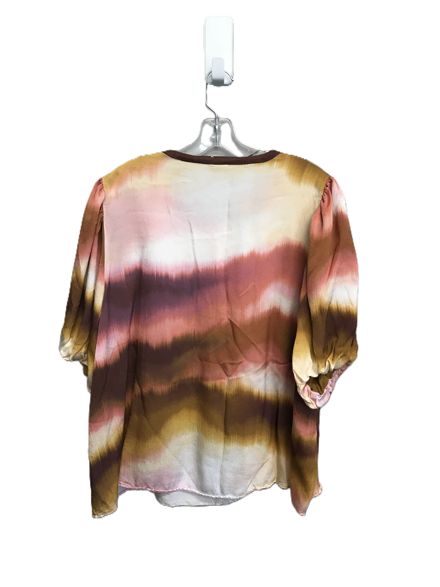 Multi-colored Top Short Sleeve By Good Hart Size: 1x