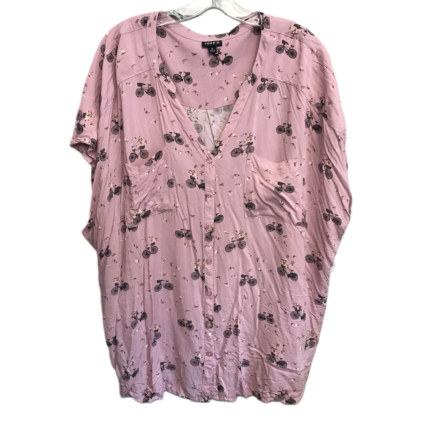Pink Top Short Sleeve By Torrid, Size: 4x