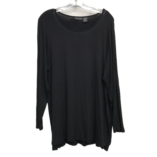 Top Long Sleeve By Tahari In Black, Size: 1x