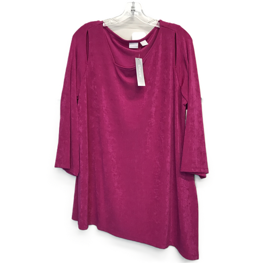 Top Long Sleeve By Chicos In Pink, Size: Xl