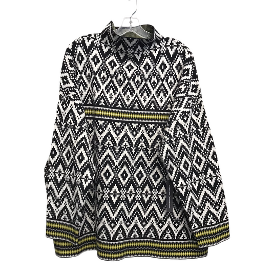 Sweater By Tahari By Arthur Levine In Black & White, Size: 1x