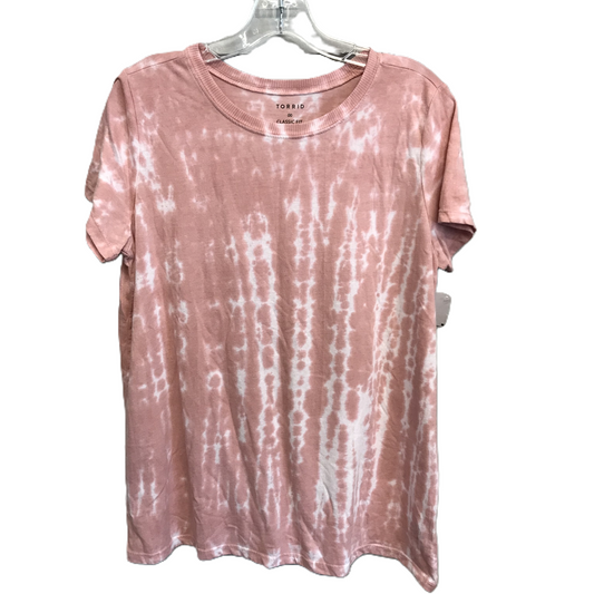 Tie Dye Print Top Short Sleeve By Torrid, Size: L