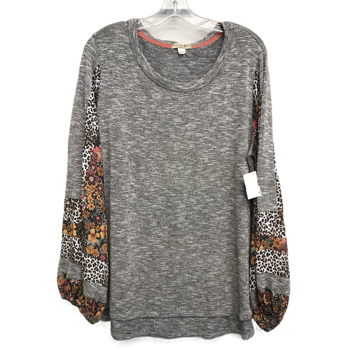 Top Long Sleeve By One World In Grey, Size: Xl