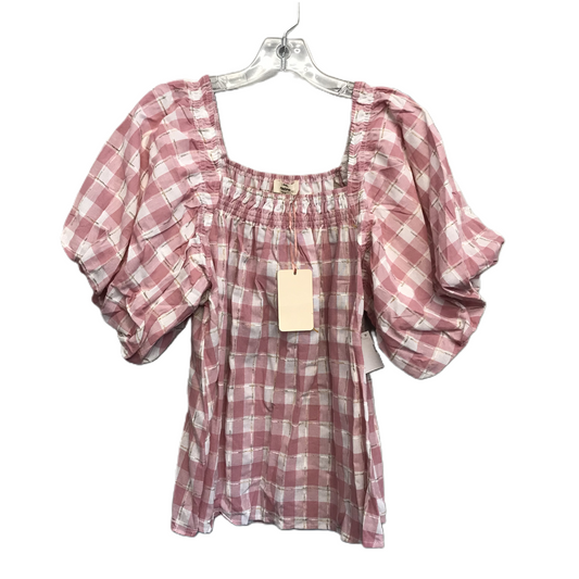 Plaid Pattern Top Short Sleeve By Entro, Size: L