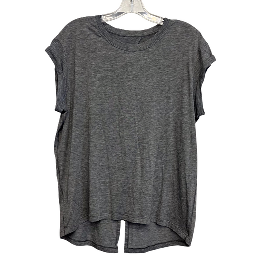 Athletic Top Short Sleeve By Lululemon In Grey, Size: M