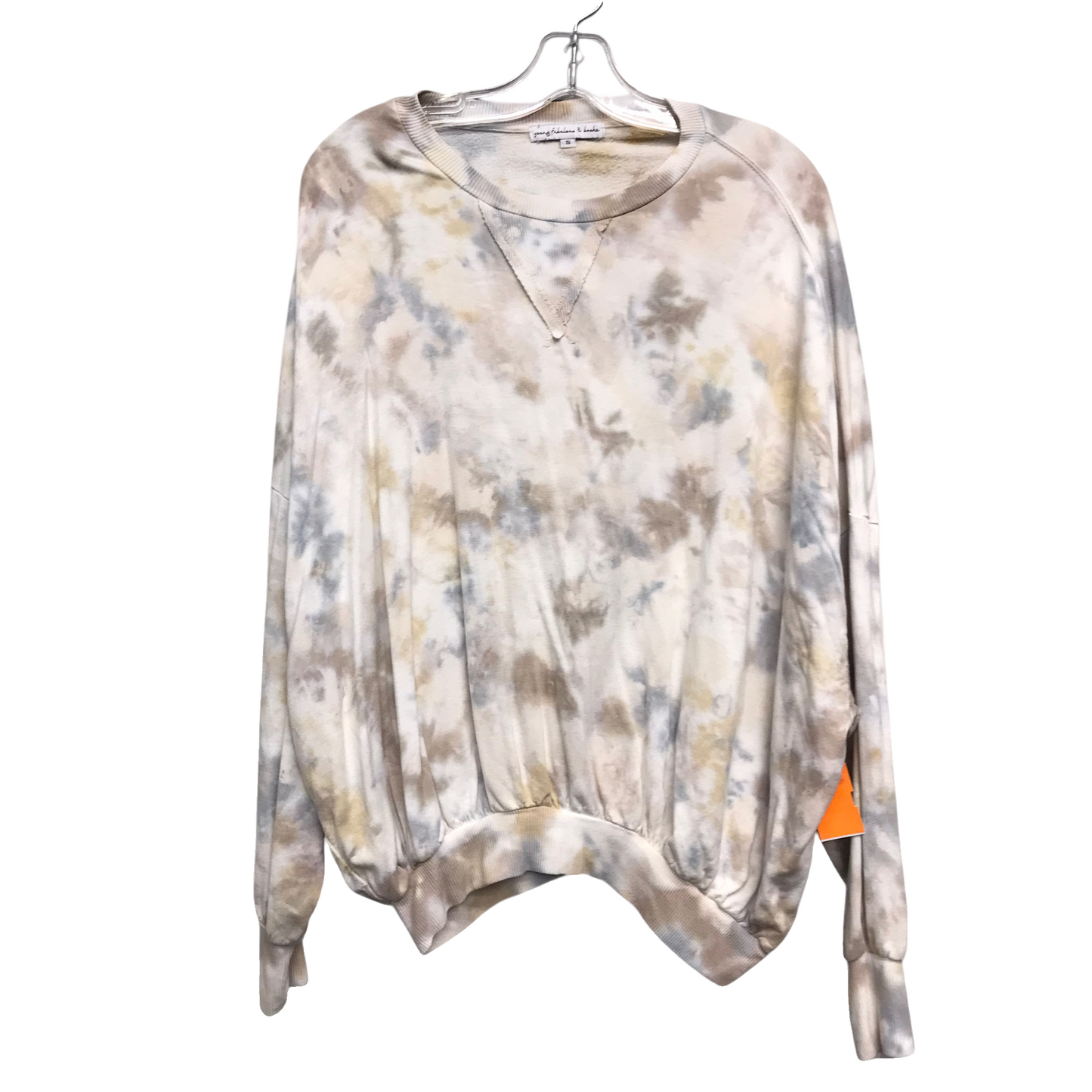 Top Long Sleeve By Young Fabulous & Broke In Tie Dye Print, Size: S