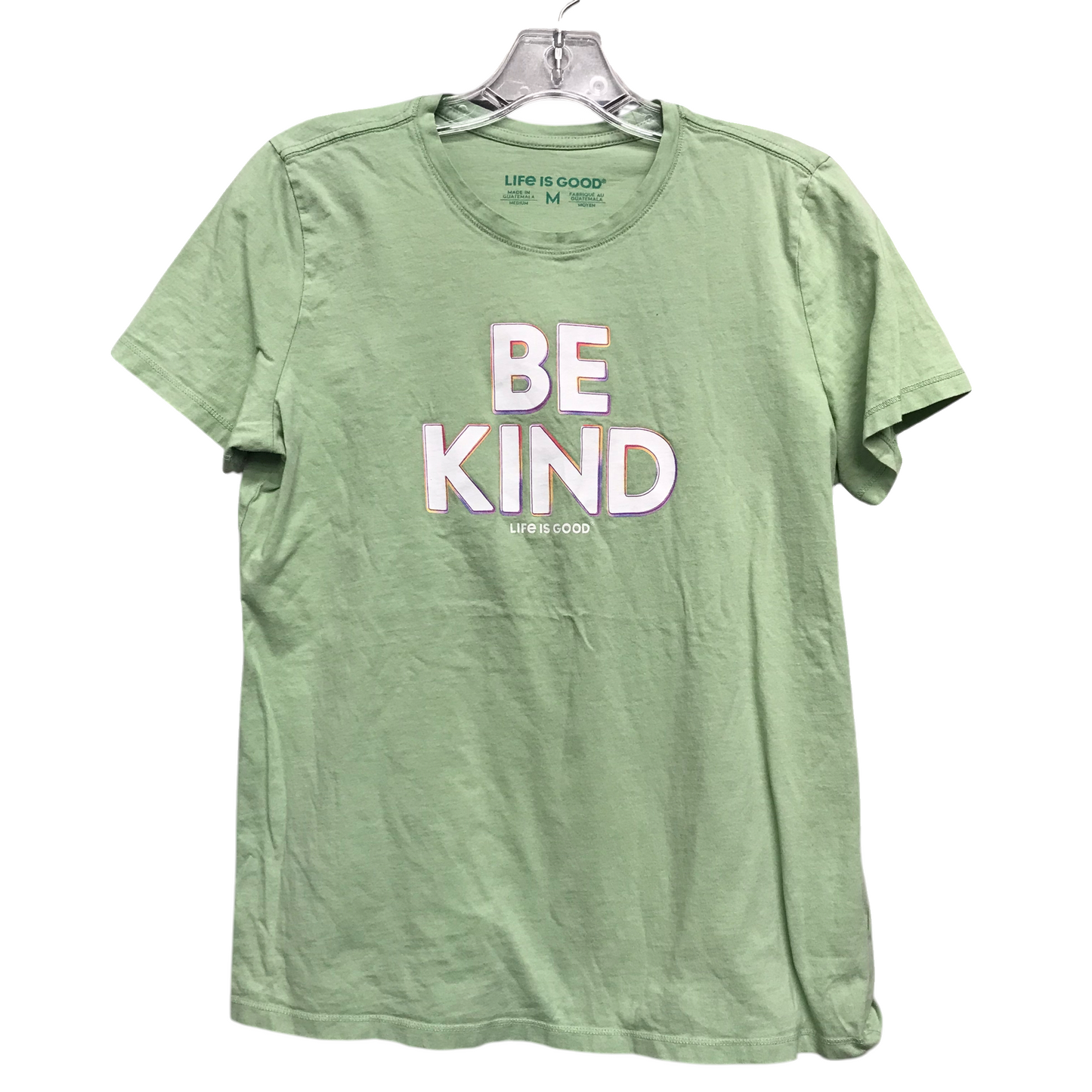 Top Short Sleeve By Life Is Good In Green, Size: M