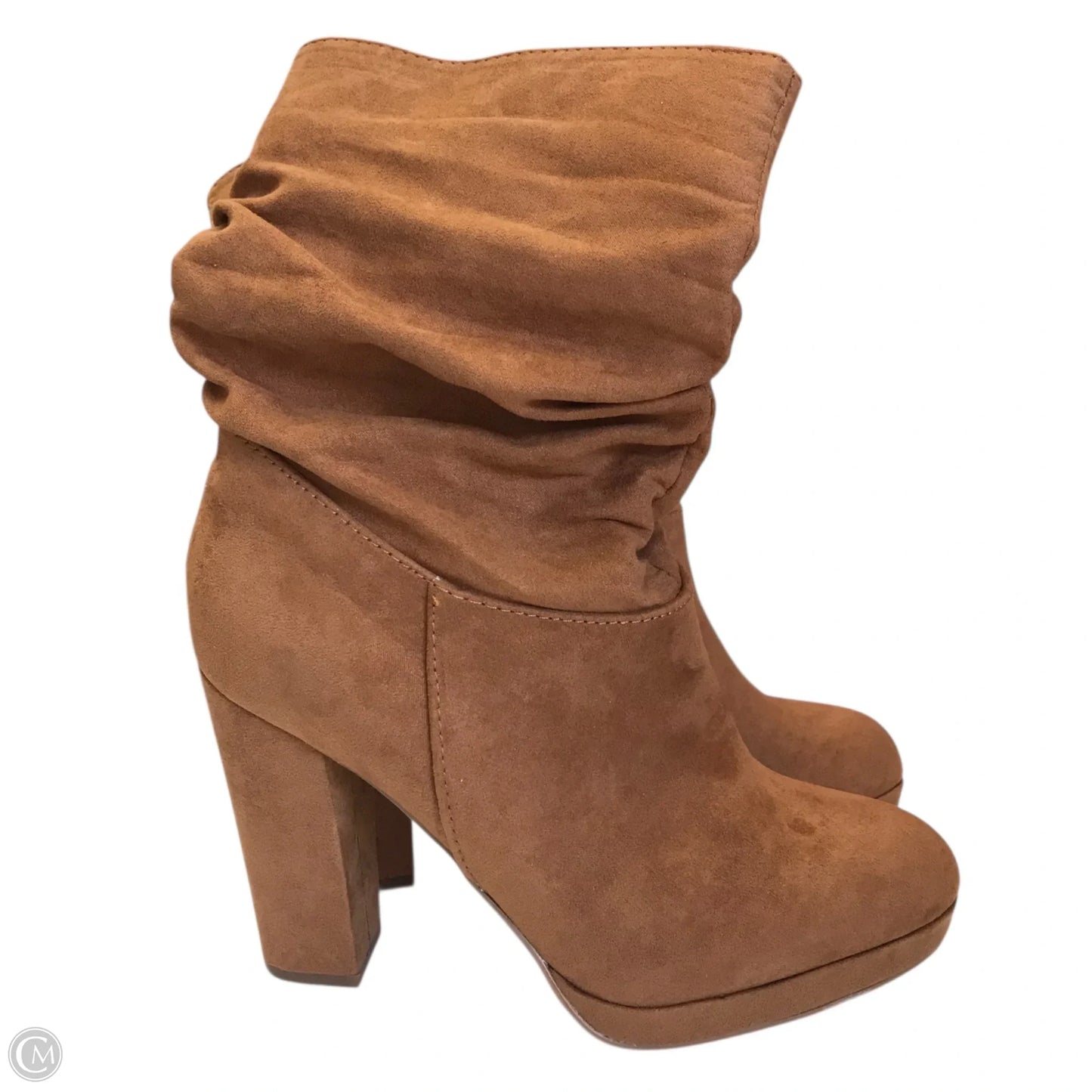 Boots Ankle Heels By Shoedazzle In Brown, Size: 7