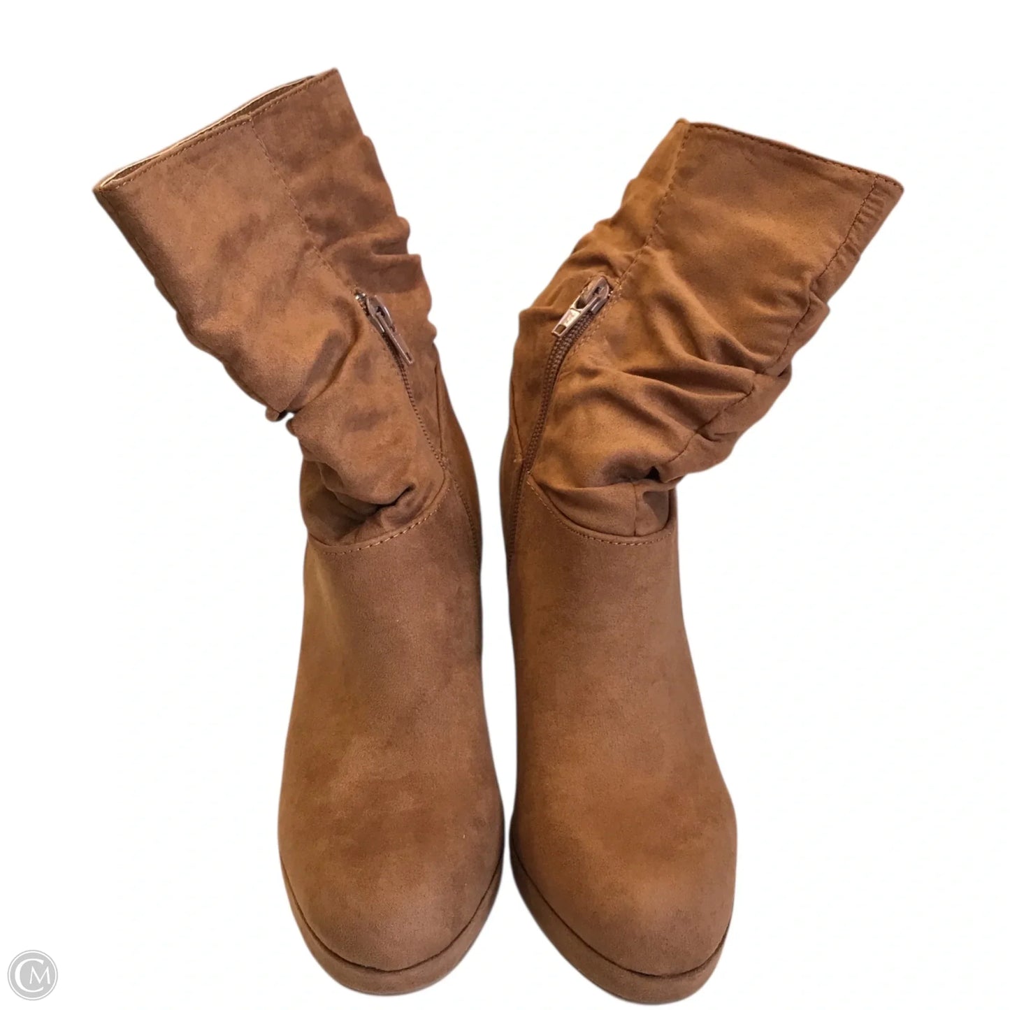 Boots Ankle Heels By Shoedazzle In Brown, Size: 7