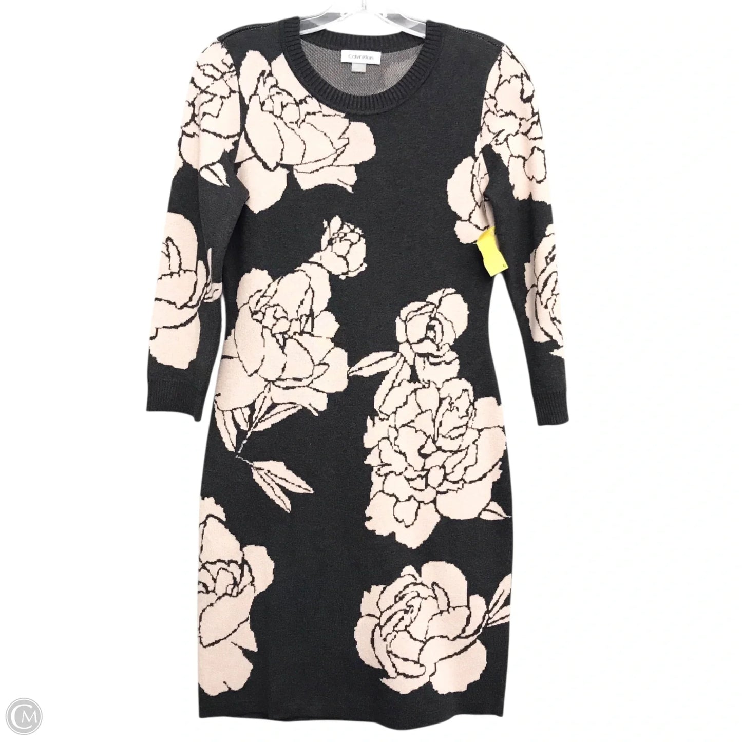 Dress Sweater By Calvin Klein In Floral Print, Size: S