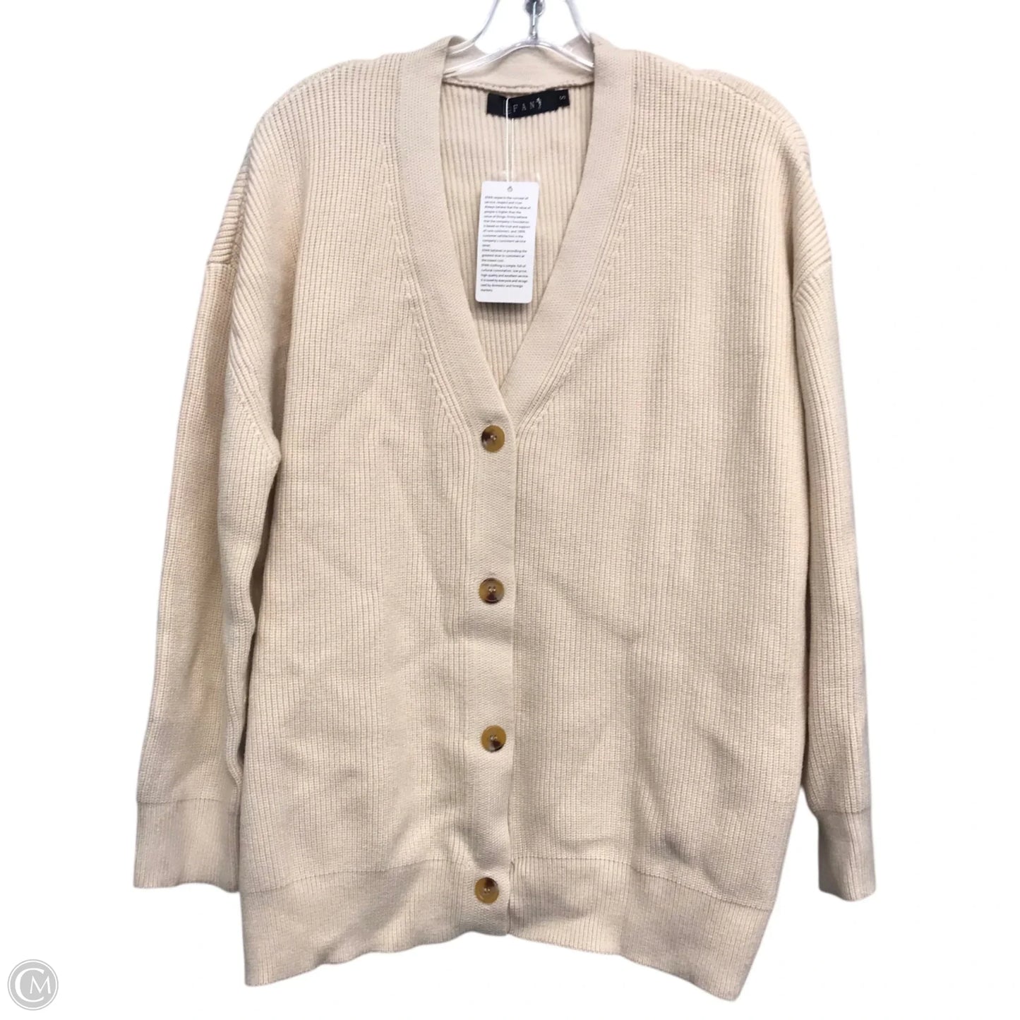 Sweater Cardigan By EFAN In Beige, Size: S