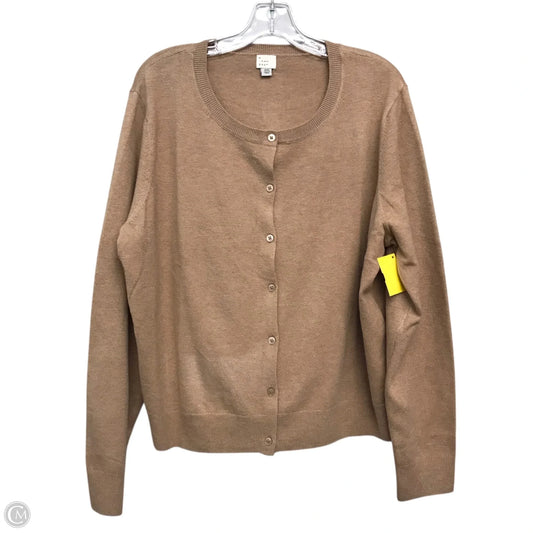 Sweater Cardigan By A New Day In Brown, Size: 1x