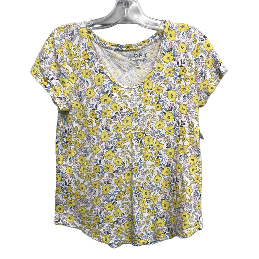 Yellow Top Short Sleeve By Loft, Size: Xs