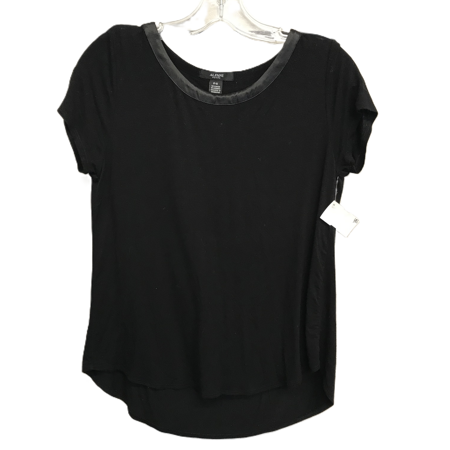 Black Top Short Sleeve Basic By Alfani, Size: S