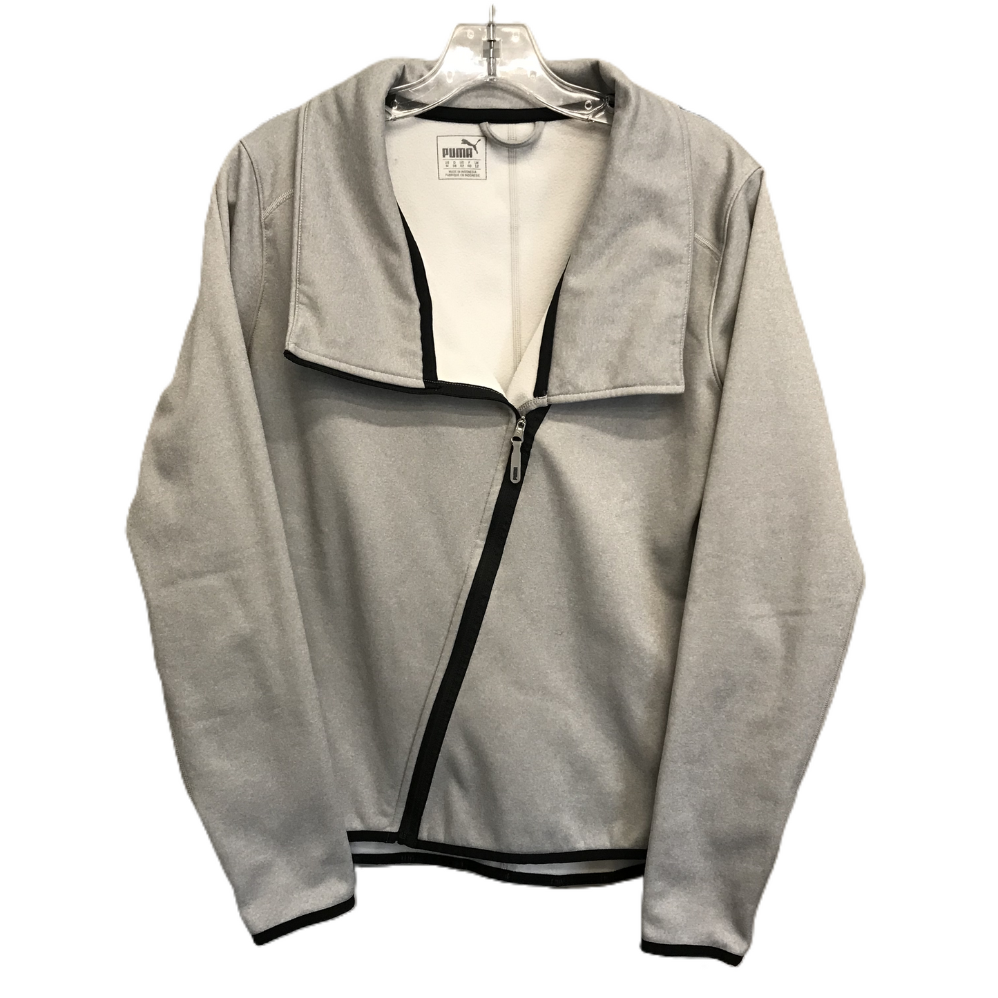 Grey Athletic Jacket By Puma, Size: M