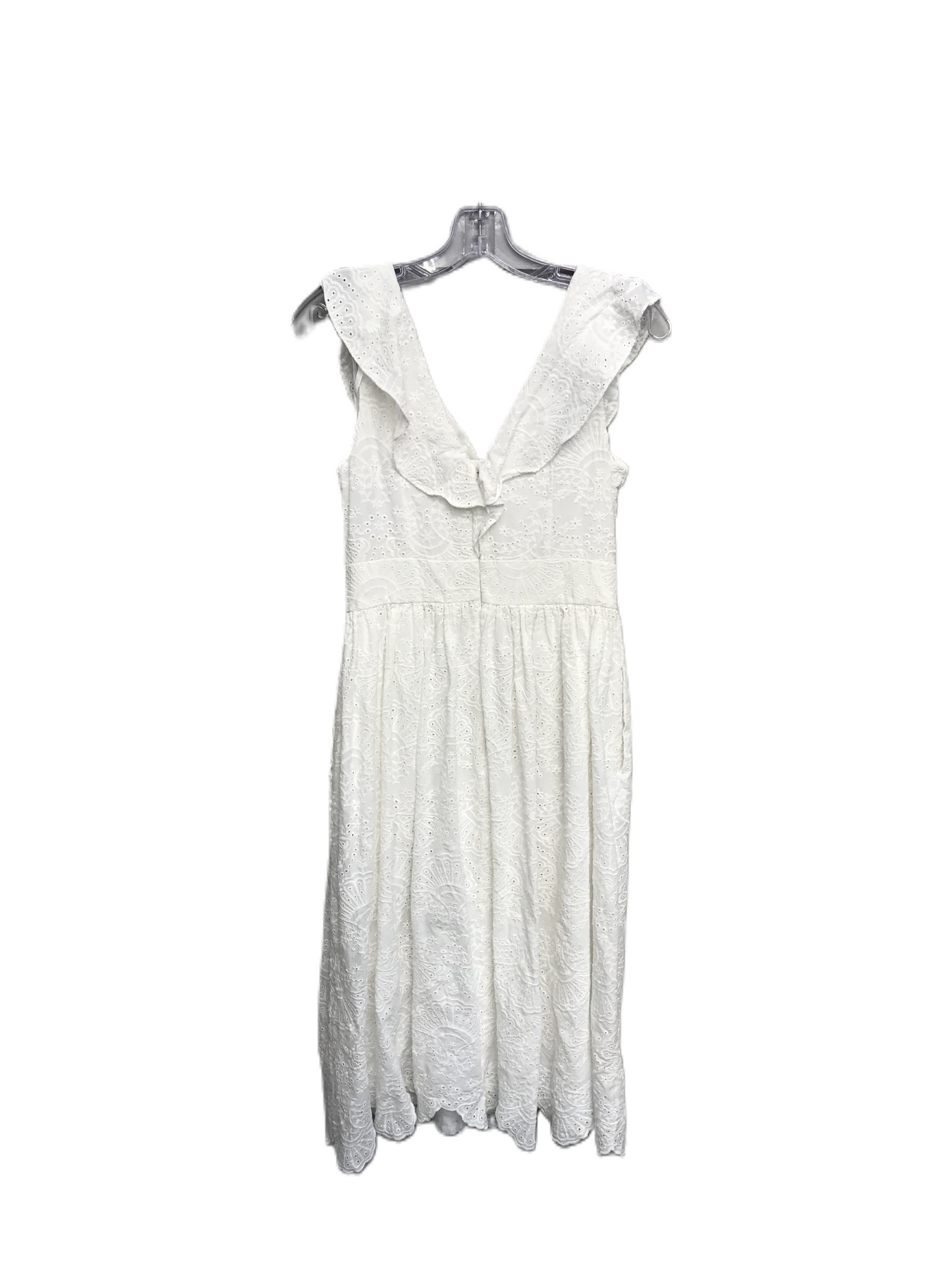 White Dress Casual Midi By Cremieux, Size: Xs