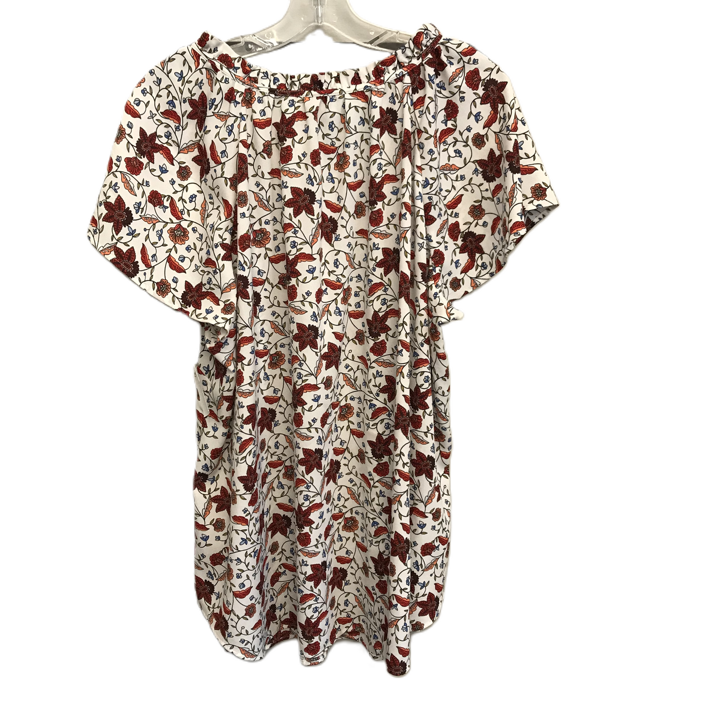 Floral Print Top Short Sleeve By Loft, Size: 2x