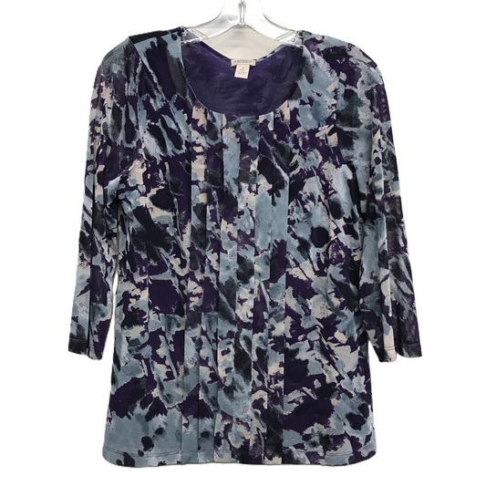 Top 3/4 Sleeve By Chicos In Purple, Size: M