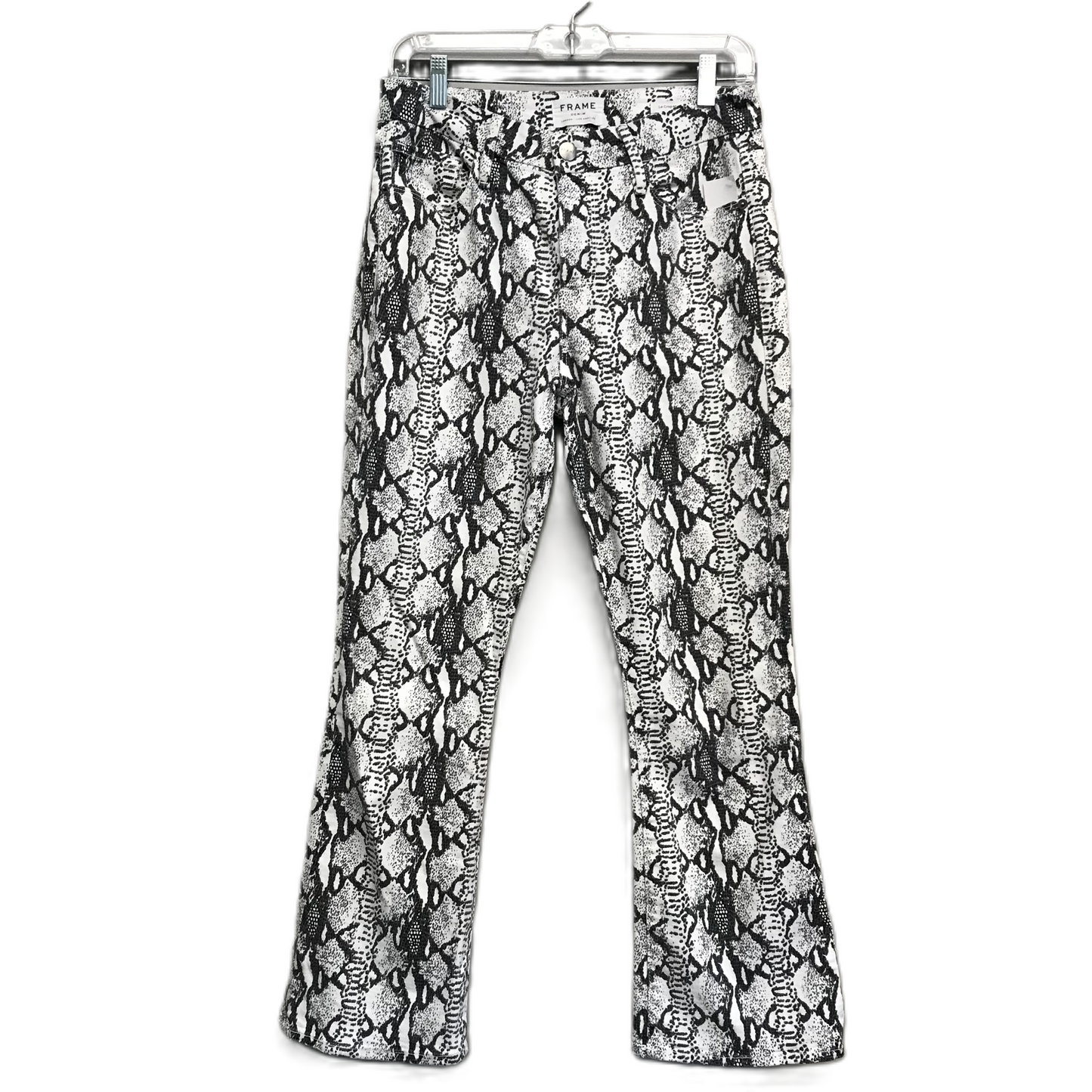 Jeans Flared By Frame In Black & White, Size: 6