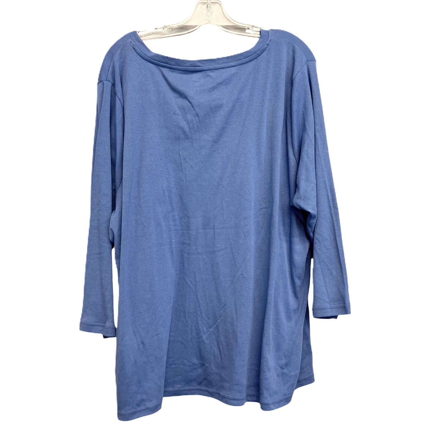 Top 3/4 Sleeve By Basic Editions In Blue, Size: 3x