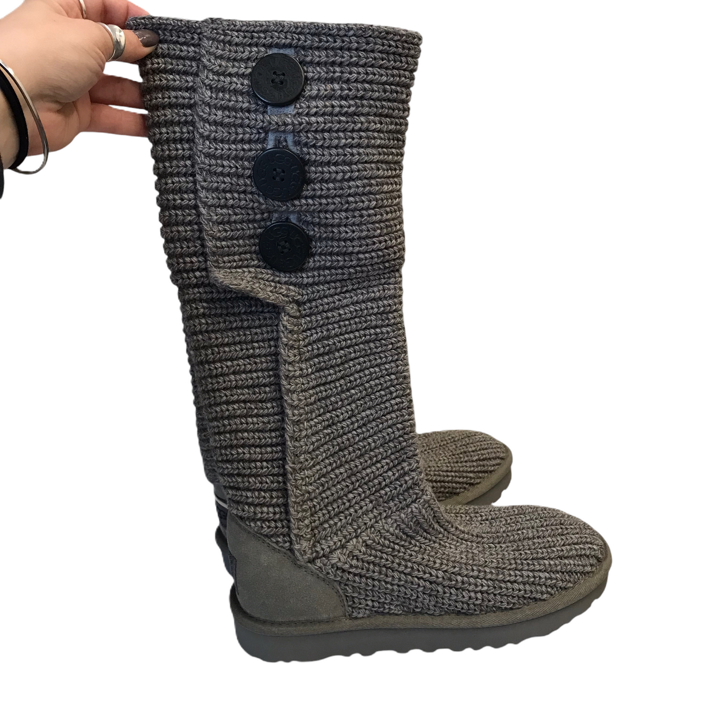 Boots Designer By Ugg In Grey, Size: 6