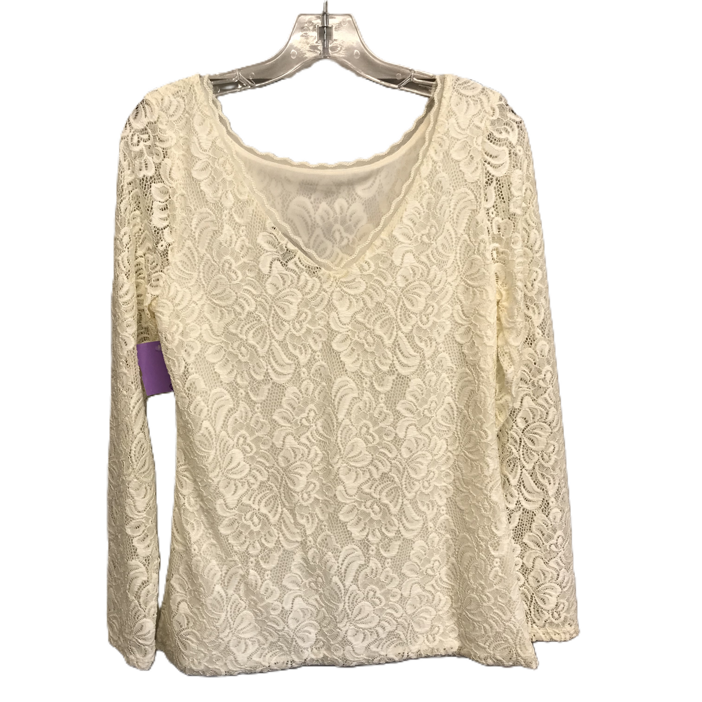 Ivory Top Long Sleeve By White House Black Market, Size: M
