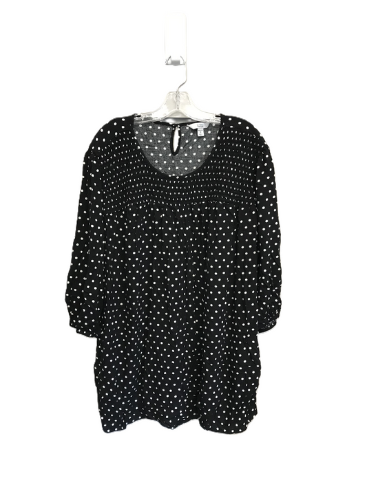 Polkadot Pattern Top Short Sleeve By Croft And Barrow, Size: 3x