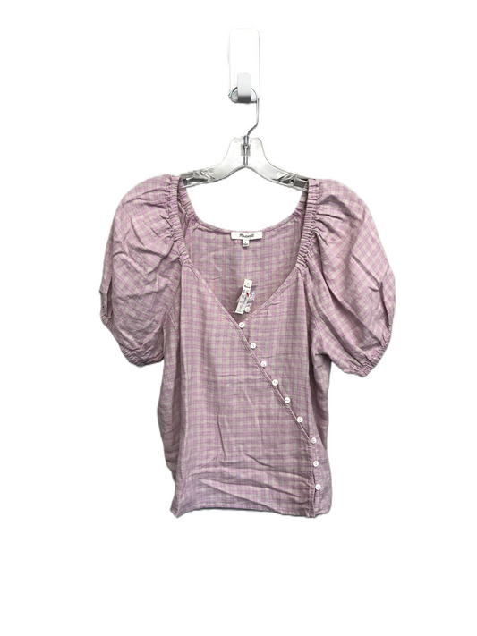 Purple & Tan Top Short Sleeve By Madewell, Size: S