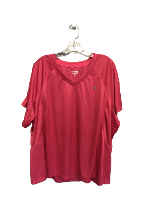 Pink Athletic Top Short Sleeve By Champion, Size: 3x