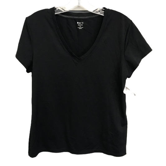 Black Top Short Sleeve Basic By Apt 9, Size: Xl