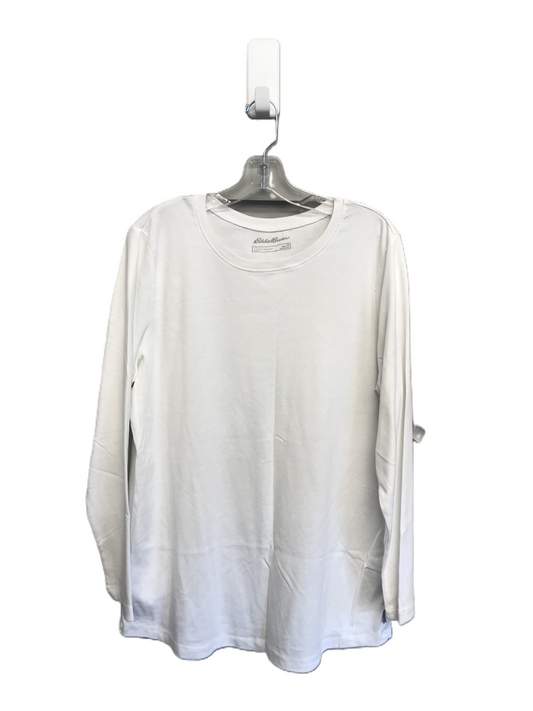 White Top Long Sleeve Basic By Eddie Bauer, Size: 2x
